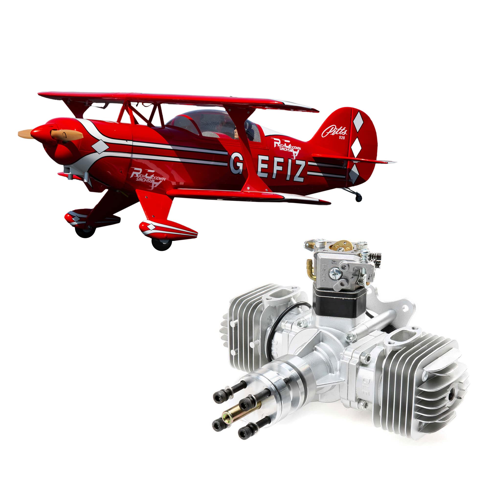 Hangar 9 2390CDLE60T Hangar 9 Pitts ARF Airplane S-2B 50-60cc w/ DLE60cc Twin Engine