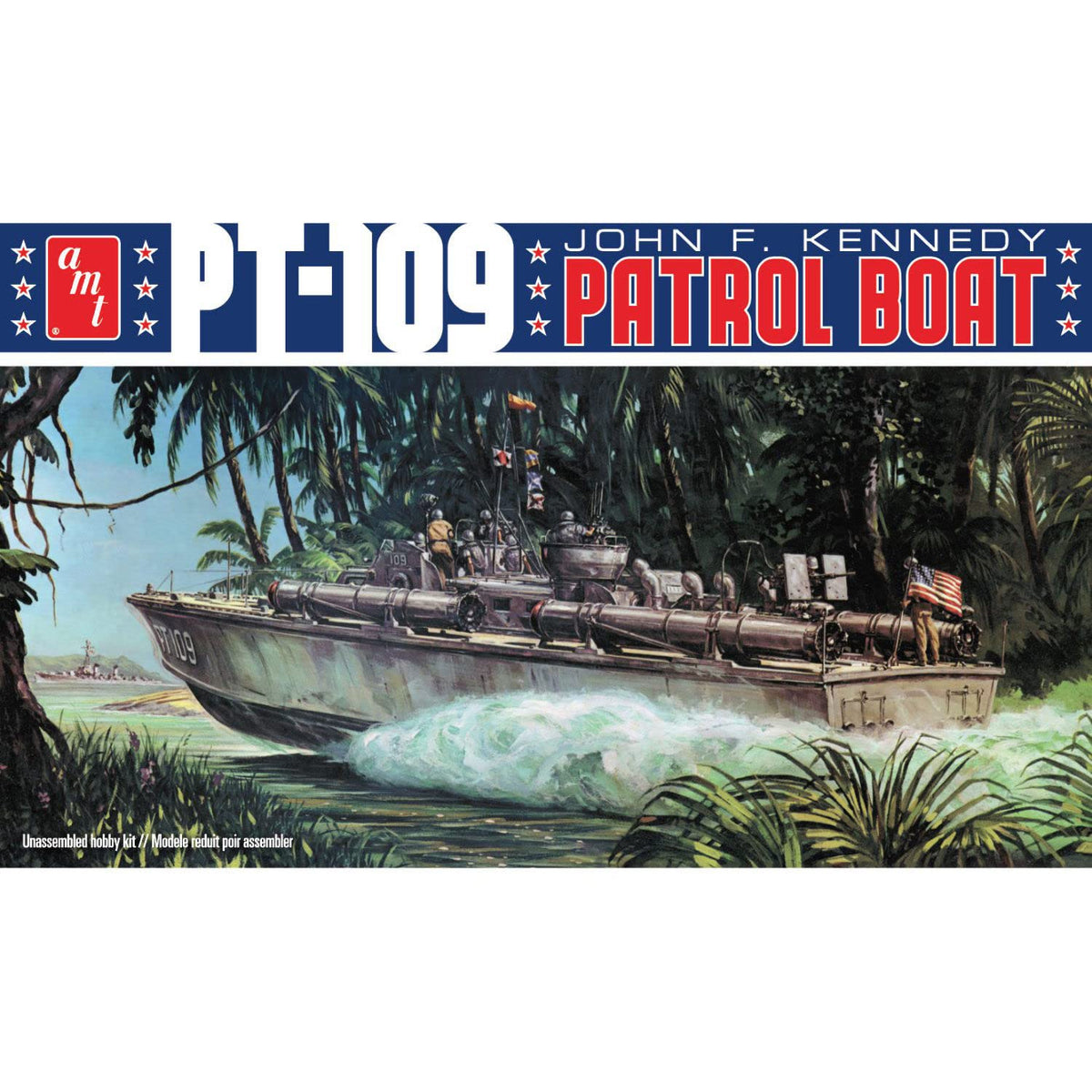 AMT 1233 1/64 John F Kennedy PT-109 Patrol Boat WWII Model Kit New Sealed