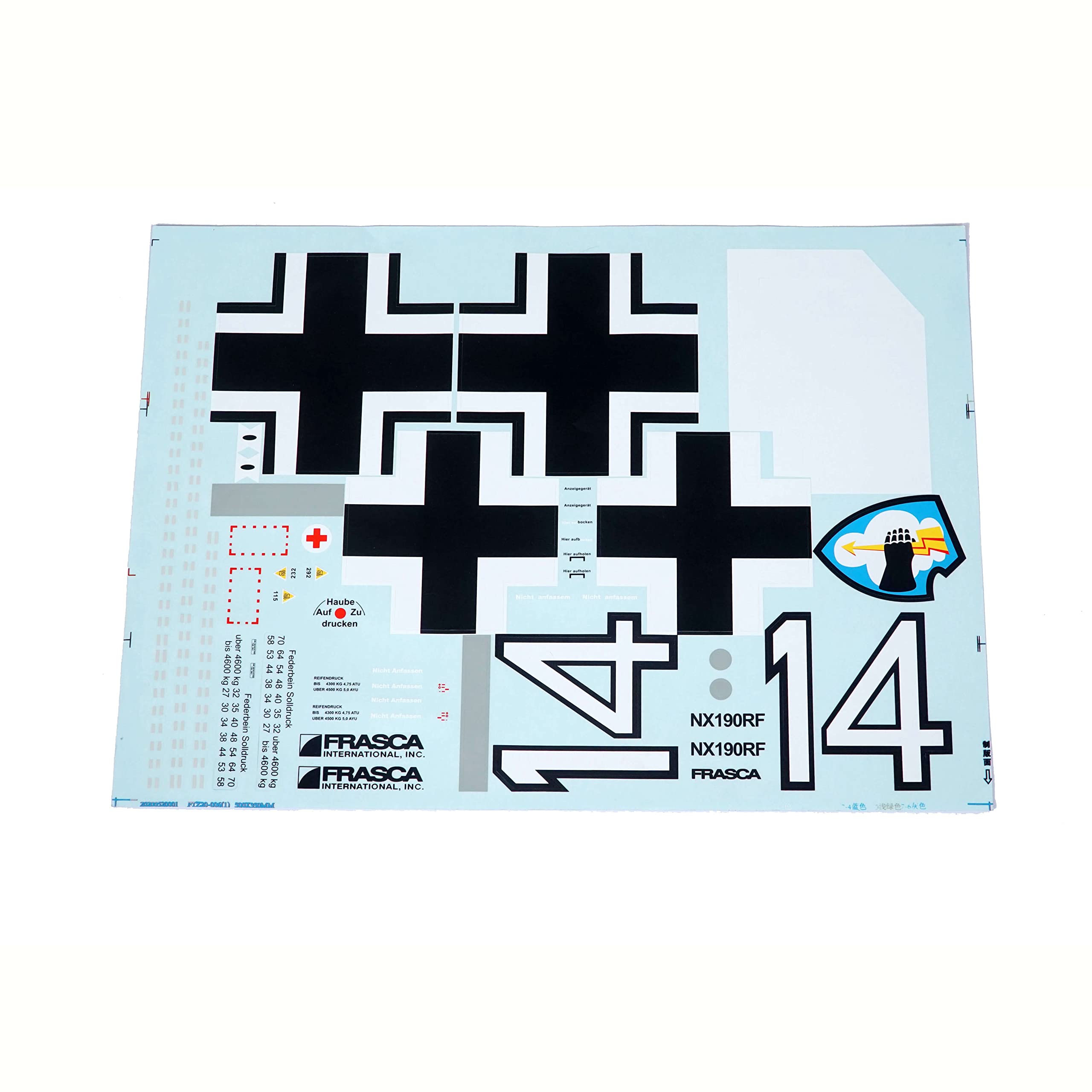 E-Flite EFL01369 Decal Set; Focke-Wulf Fw190A 1.5m