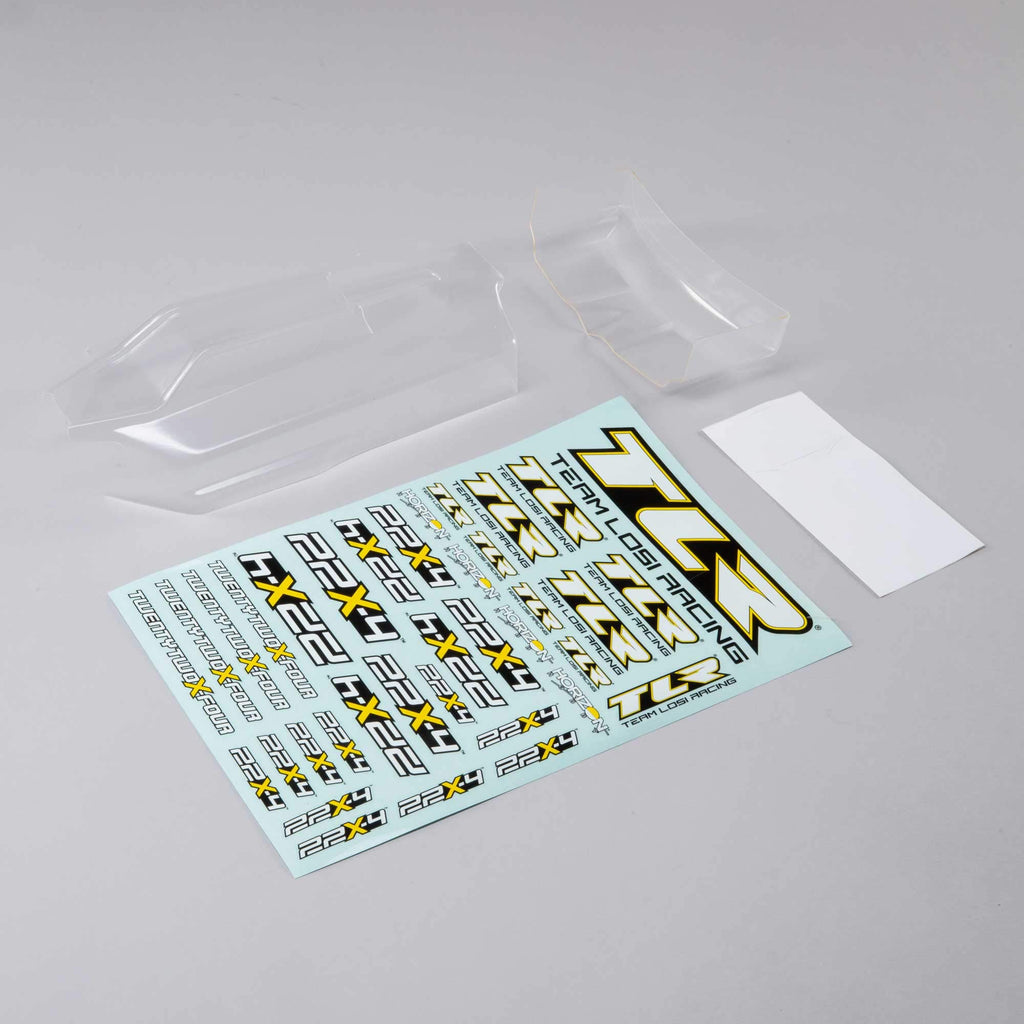 Team Losi Racing TLR230017 Ultra Lightweight Body & Wing, Clear: 22X-4