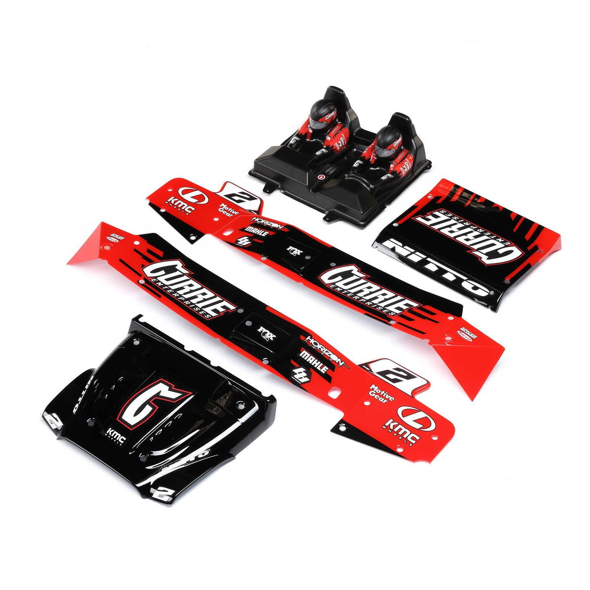 Losi LOS230098 Body/Driver Set, Red, Silkscreened: Hammer Rey