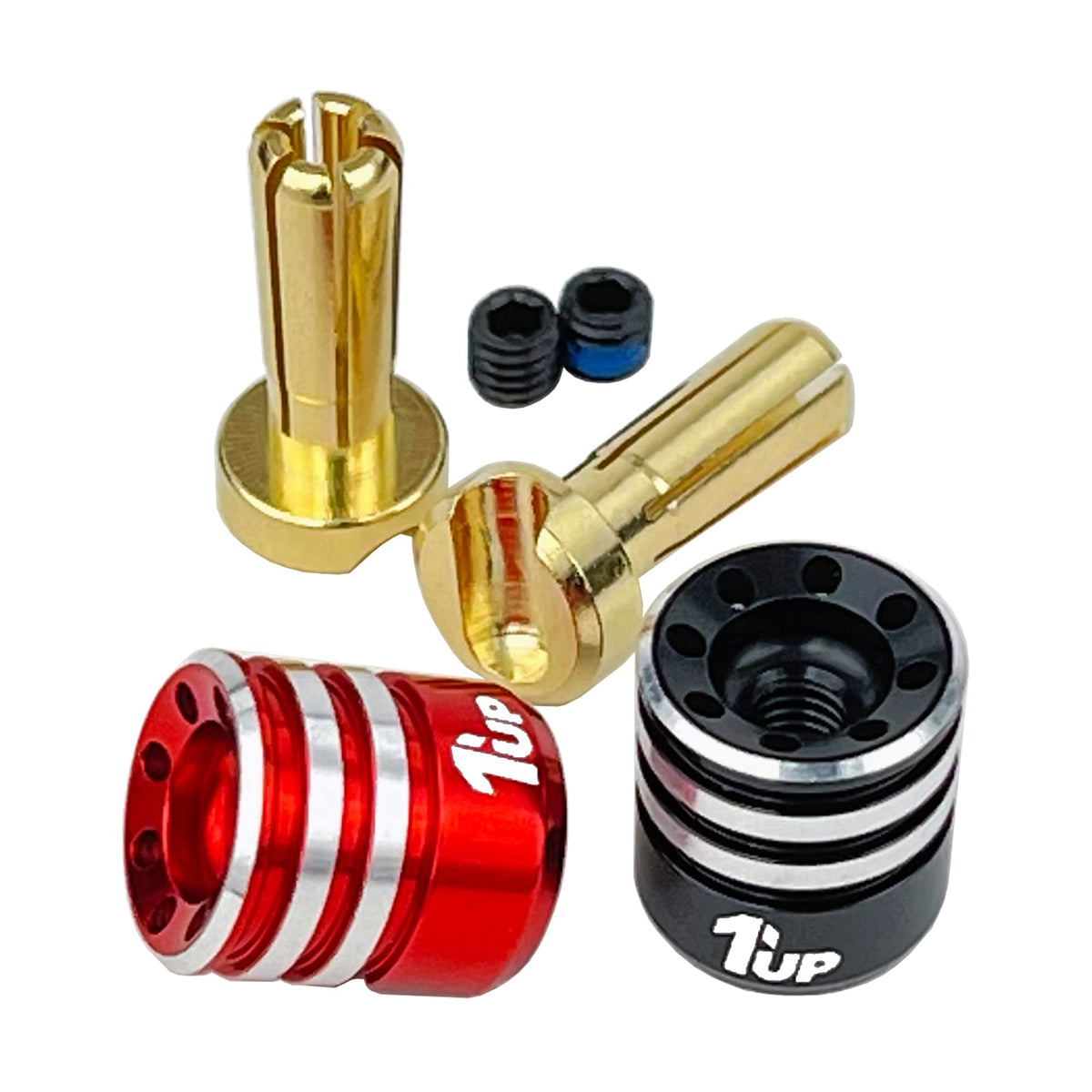 1UP Racing 190435 Heatsink Bullet Plugs & Grips - 4mm