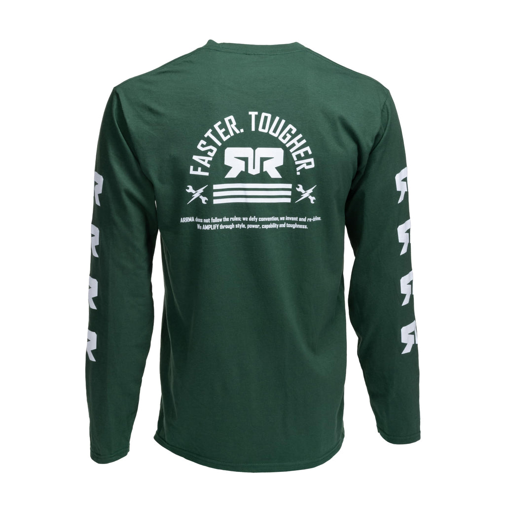 Arrma ARAZ0030M ARRMA Faster. Tougher. Longsleeve Green, Medium