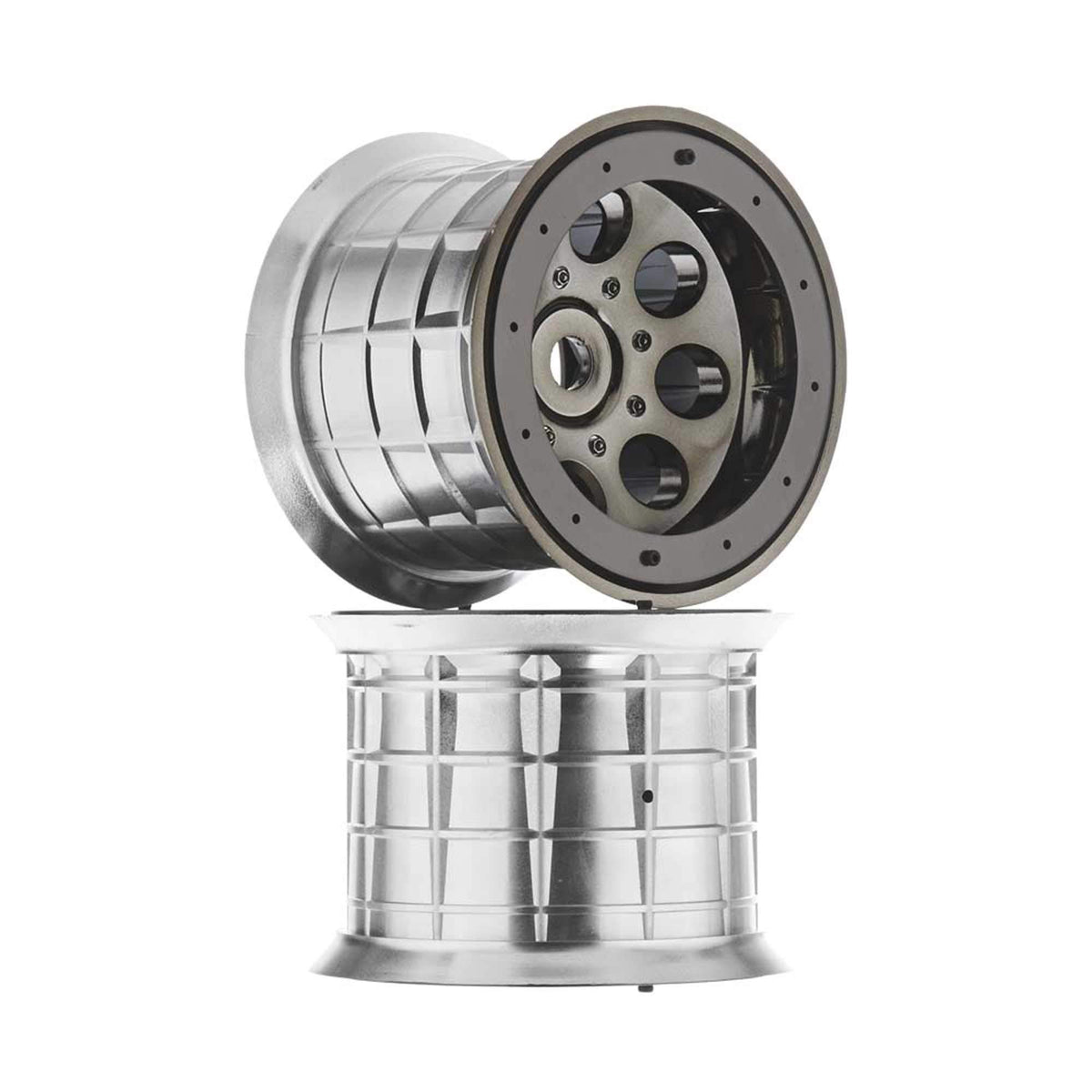 Axial AX8017 Black-Chrome Bead-Lock 8-Hole Oversize Wheels/2 14/17mm: 1/8 1/10