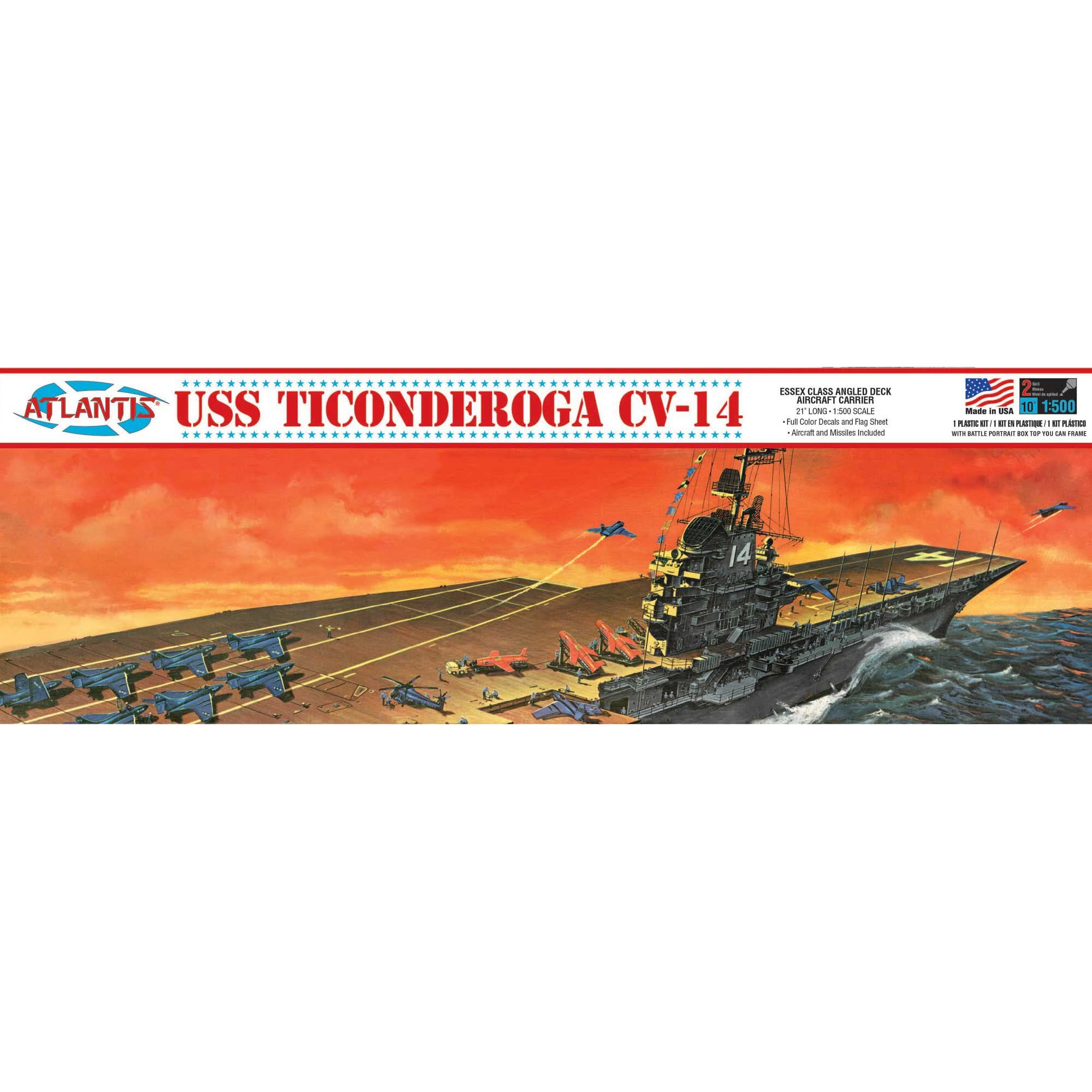 Atlantis R611 USS Ticonderoga CV-14 Aircraft Carrier 1/500