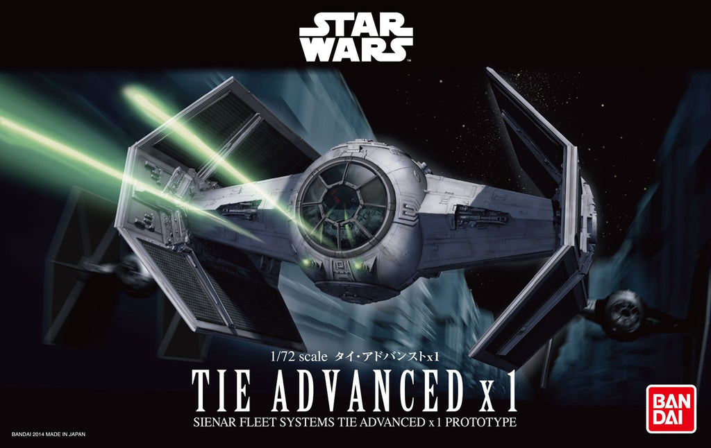 Bandai 191407 Tie Advanced x1 "Star Wars", Bandai Star Wars 1/72 Plastic