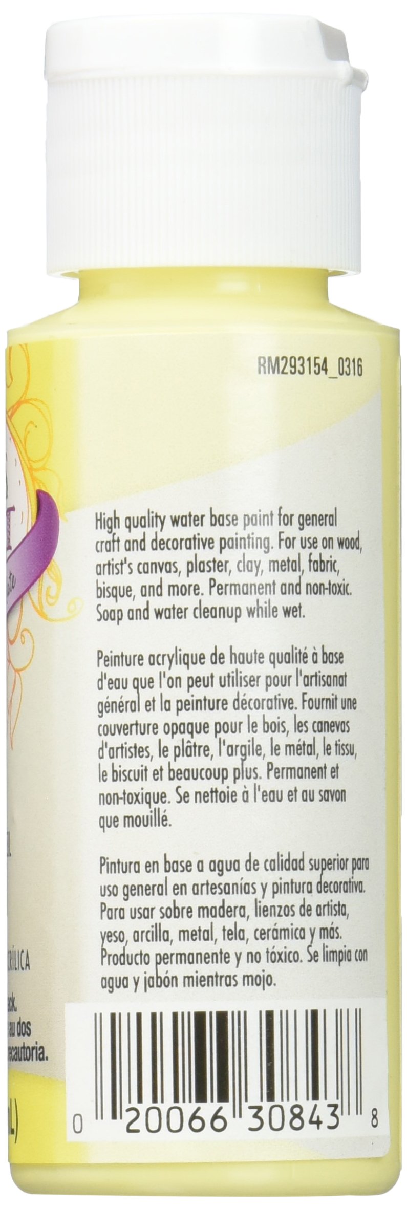 Testors 292427A 2oz Acrylic Craft Paint - Matte Sunshine