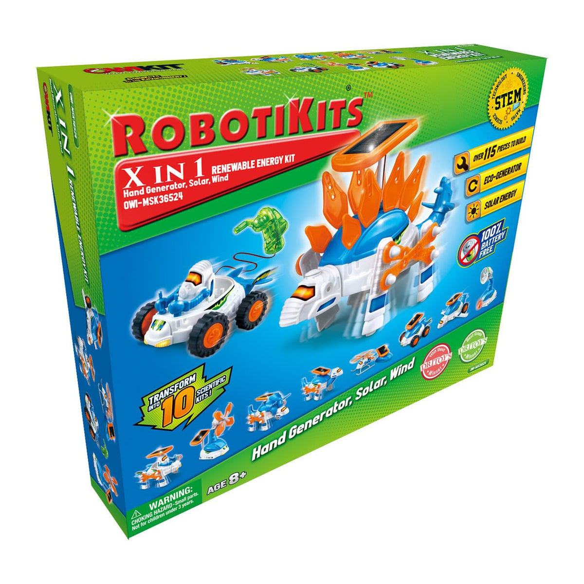 OWI RobotiKits OWIMSK36524 X in 1 Renewable Energy 115 DIY STEM Kit