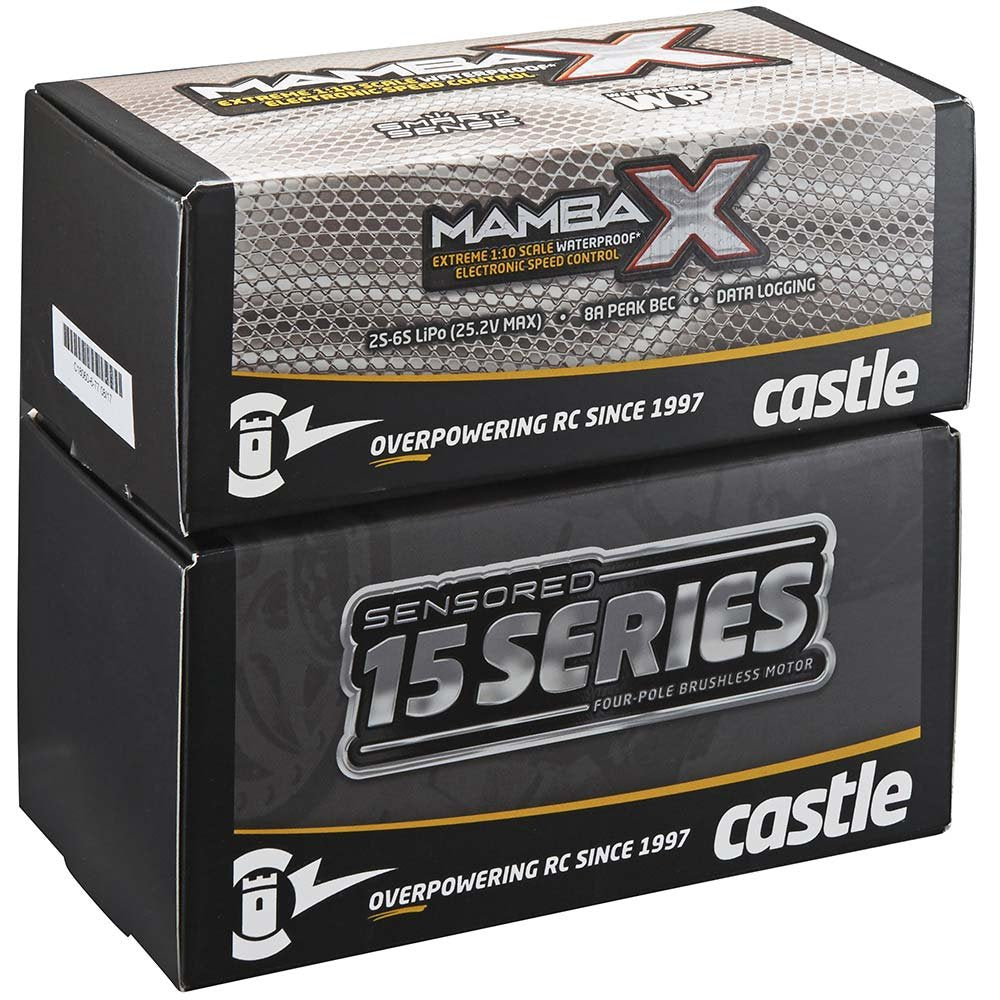 Castle Creations 010-0155-05 1/8 Mamba X, 25.2V Waterproof ESC, 1515-2200KV Sensored E-BX