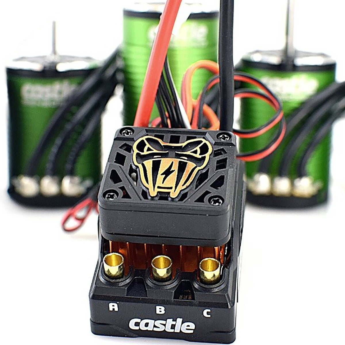 Castle Creations 010-0166-13 Copperhead 10, Sensored 1412-3200KV 5mm Combo