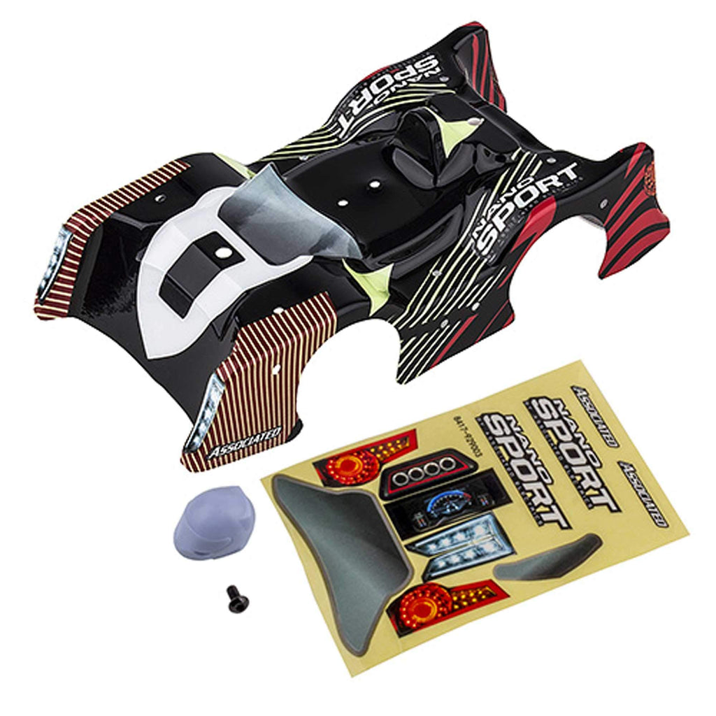 Team Associated 21602 NanoSport Red and Black Body, with decals