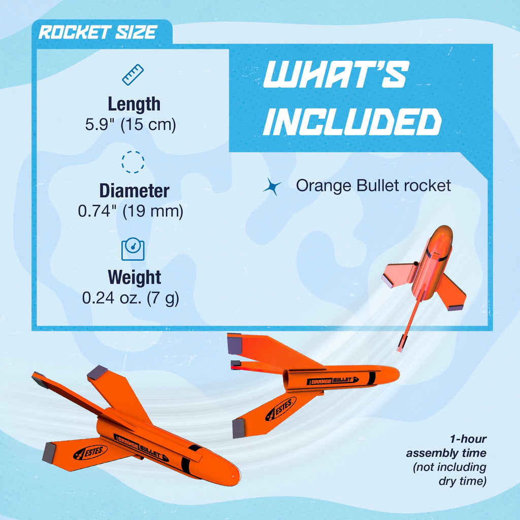 Estes 7295 Orange Bullet Designer Model Rocket Kit, Intermediate