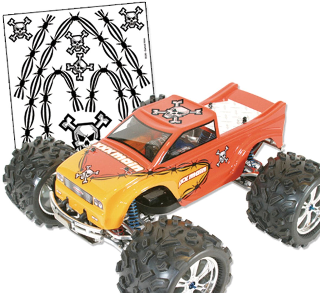 XXX Main R020 Barbed Wire & Skulls/Cross Bones Internal Graphics R/C Decals