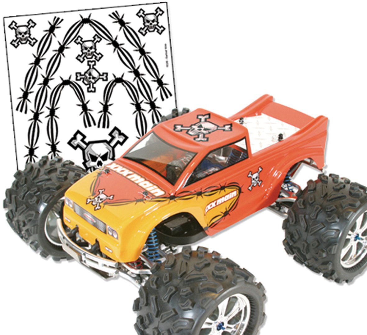 XXX Main R020 Barbed Wire & Skulls/Cross Bones Internal Graphics R/C Decals