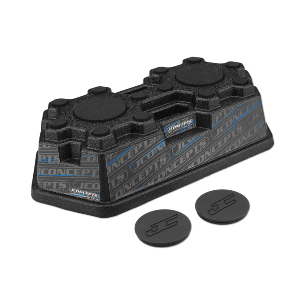 J Concepts JCO2370M Finnisher Car Stand, Matte Blk w/Pads & Logo Plug