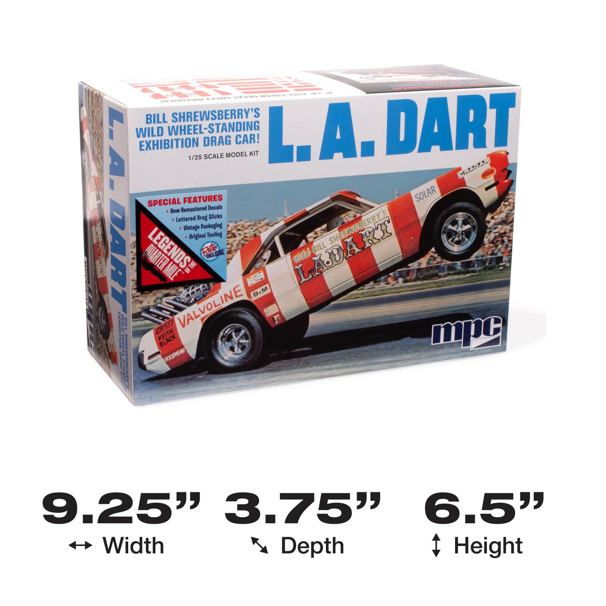 MPC 974 Bill Shrewsberry L.A. Dart Wheelstander 1/25 Model Kit New
