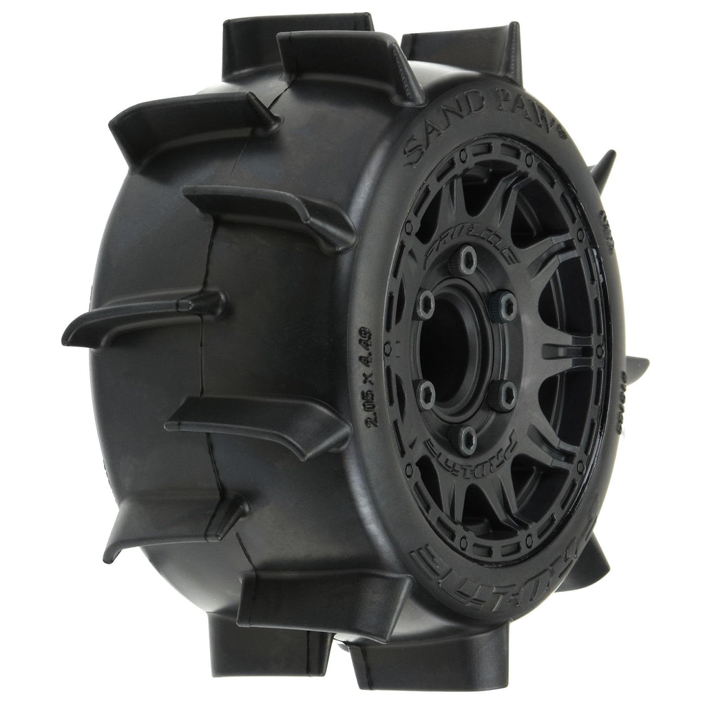 Pro-Line 1016010 Sand Paw LP 2.8" Tires w/Raid Black Wheels 6x30 F/R