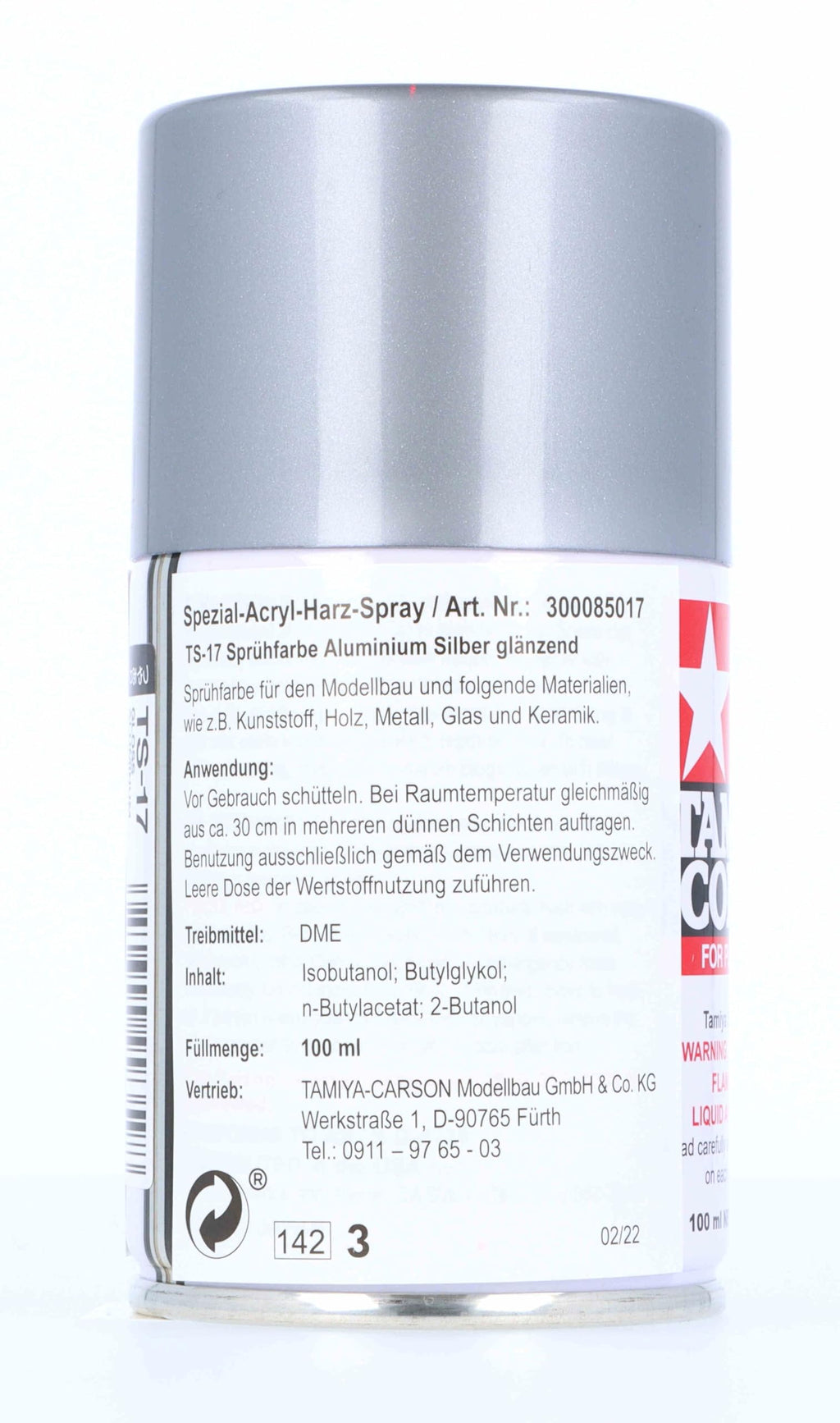 Tamiya 85017 TS-17 Gloss Aluminum Spray Lacquer 100ml Model Paint