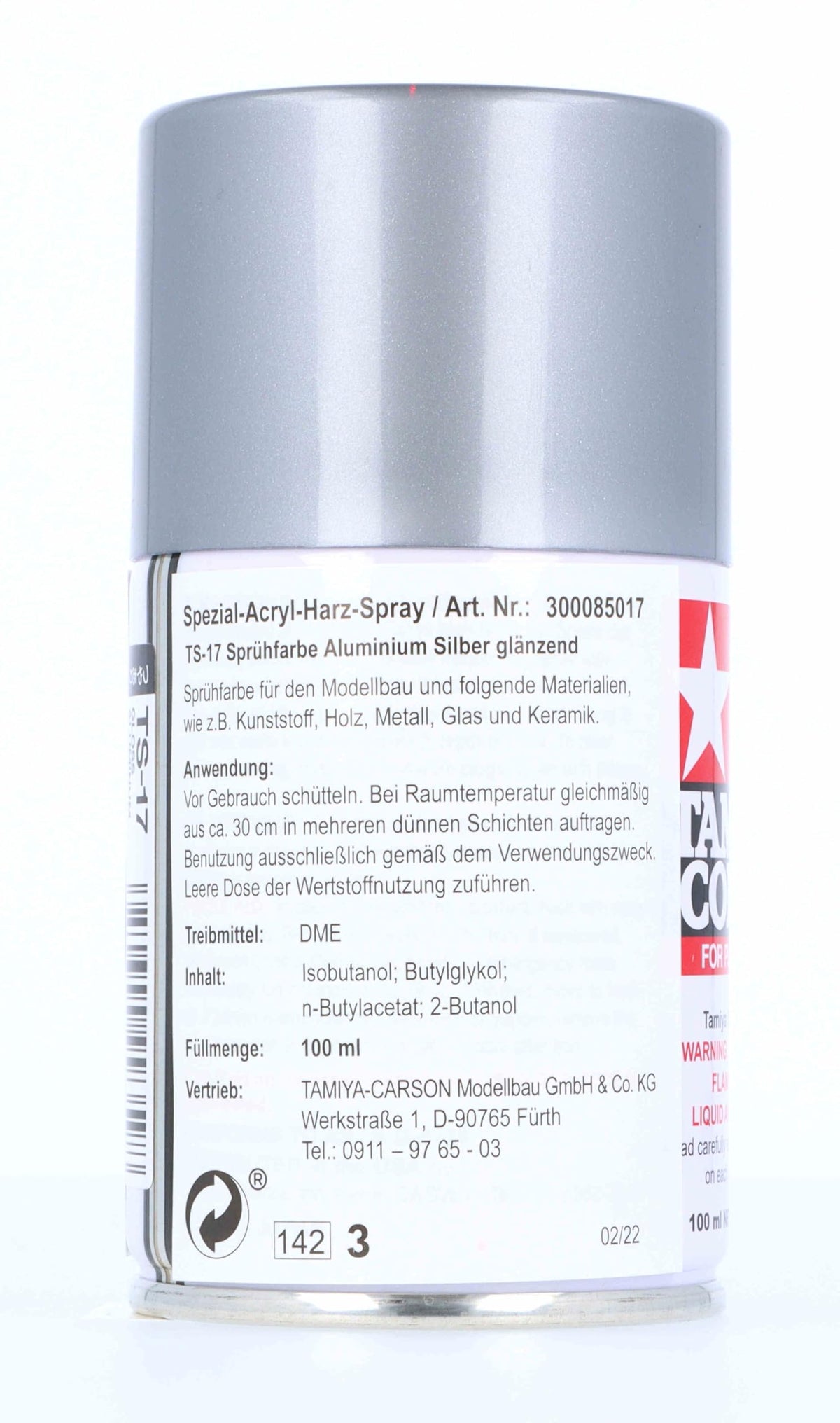 Tamiya 85017 TS-17 Gloss Aluminum Spray Lacquer 100ml Model Paint