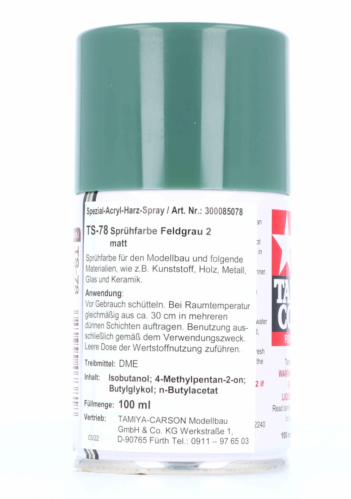 Tamiya 85078 Spray Lacquer TS-78 Field Gray 2 - 100ml Spray Can