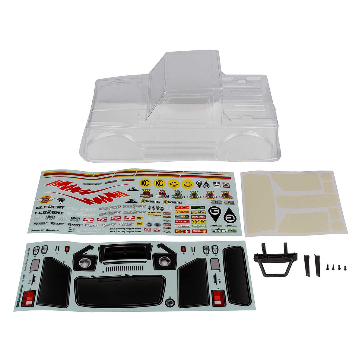 Team Associated 41144 Enduro12 Bushido Clear Body Set w/Decals 1/12