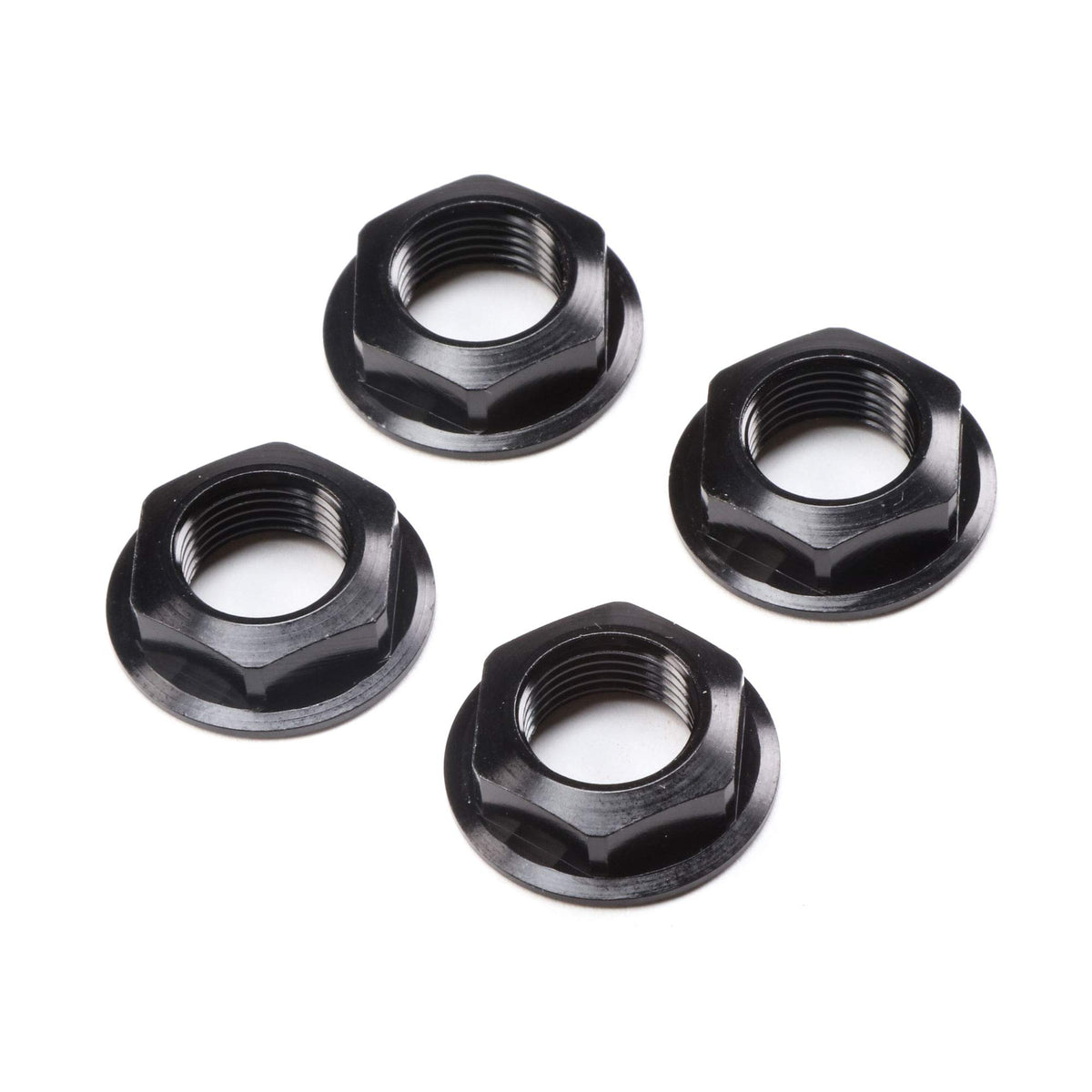 Losi LOS252112 17mm Flanged Wheel Nut, Black (4): Super Rock Rey