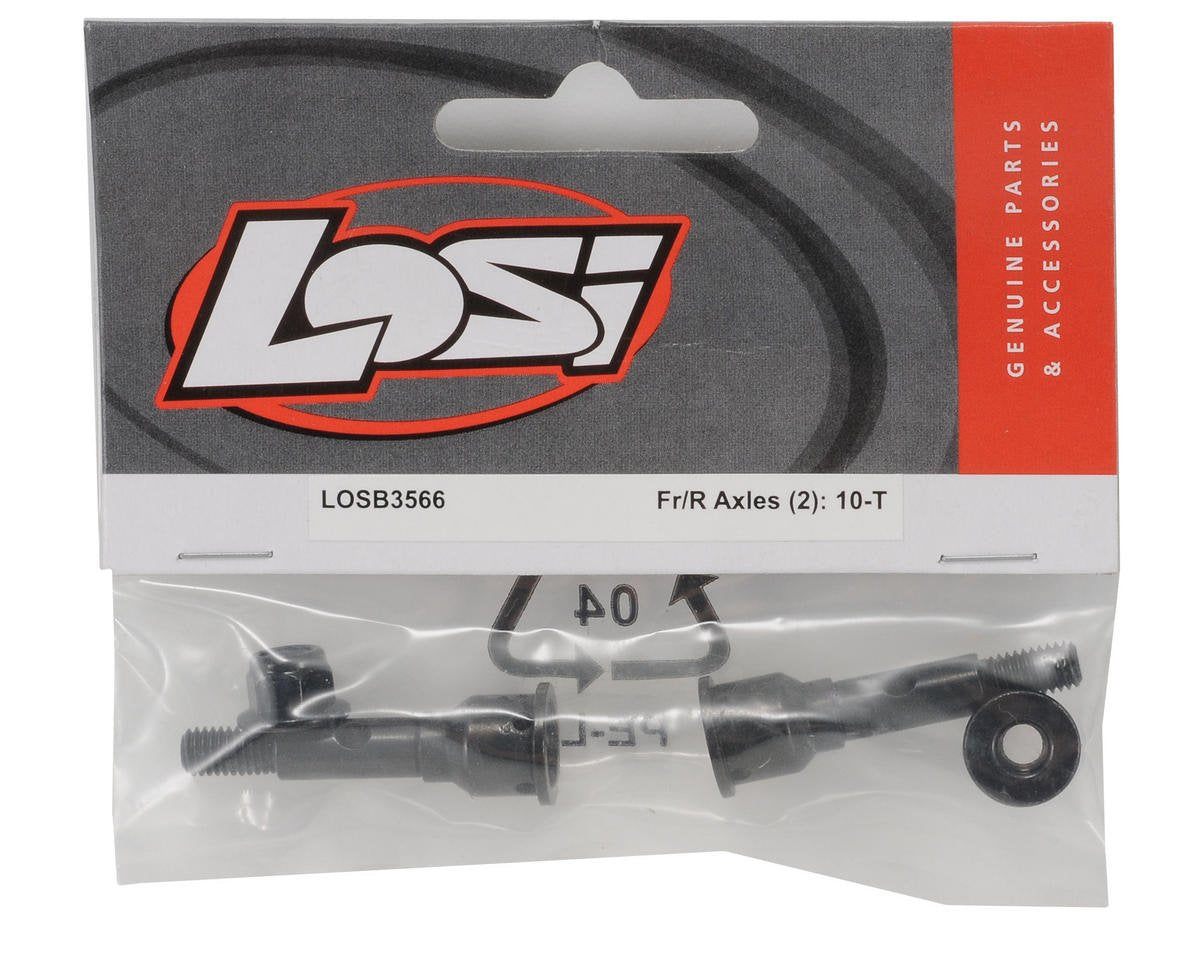 Losi LOSB3566 Front or Rear Axles (2) & Axle Nuts (2): Ten-T 10-T