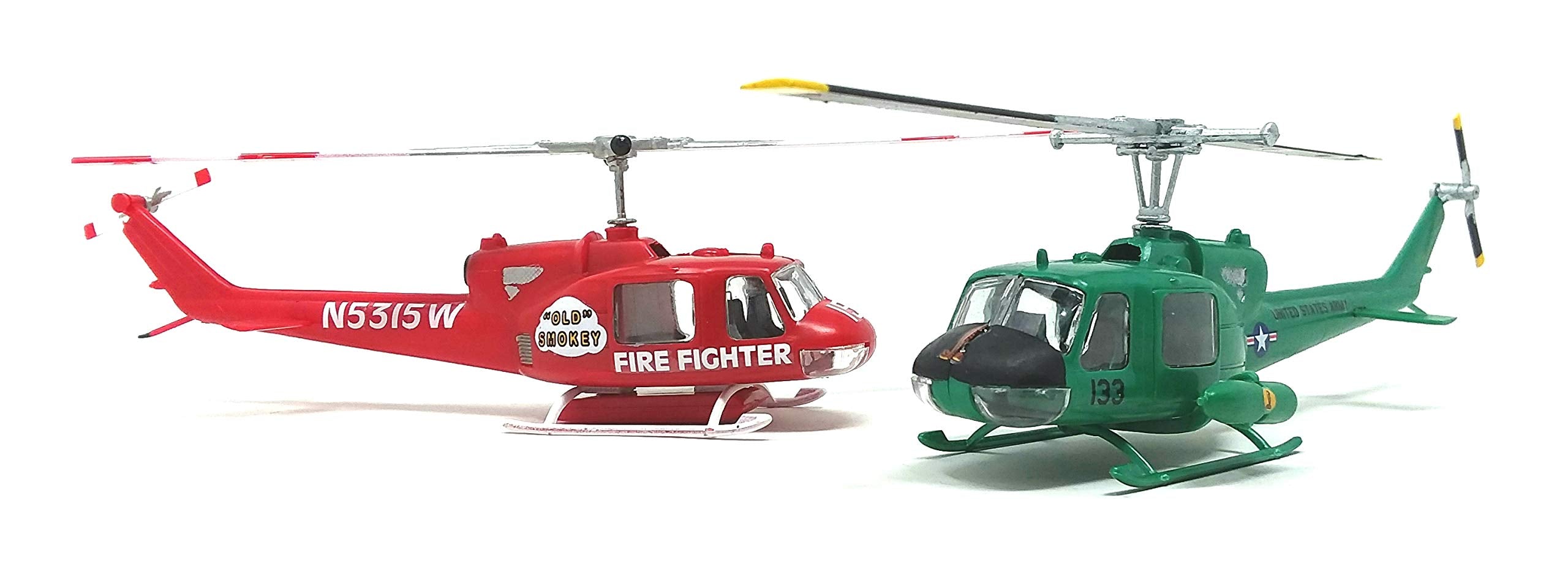 Atlantis M1026 Huey Chopper 2 Pack Fire Fighter and Gunship 1/72