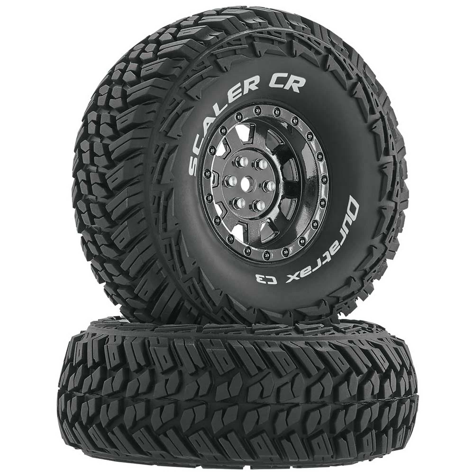 DuraTrax DTXC4023 Scaler CR C3 Mntd 1.9" Crawler Blk/Chrome (2)