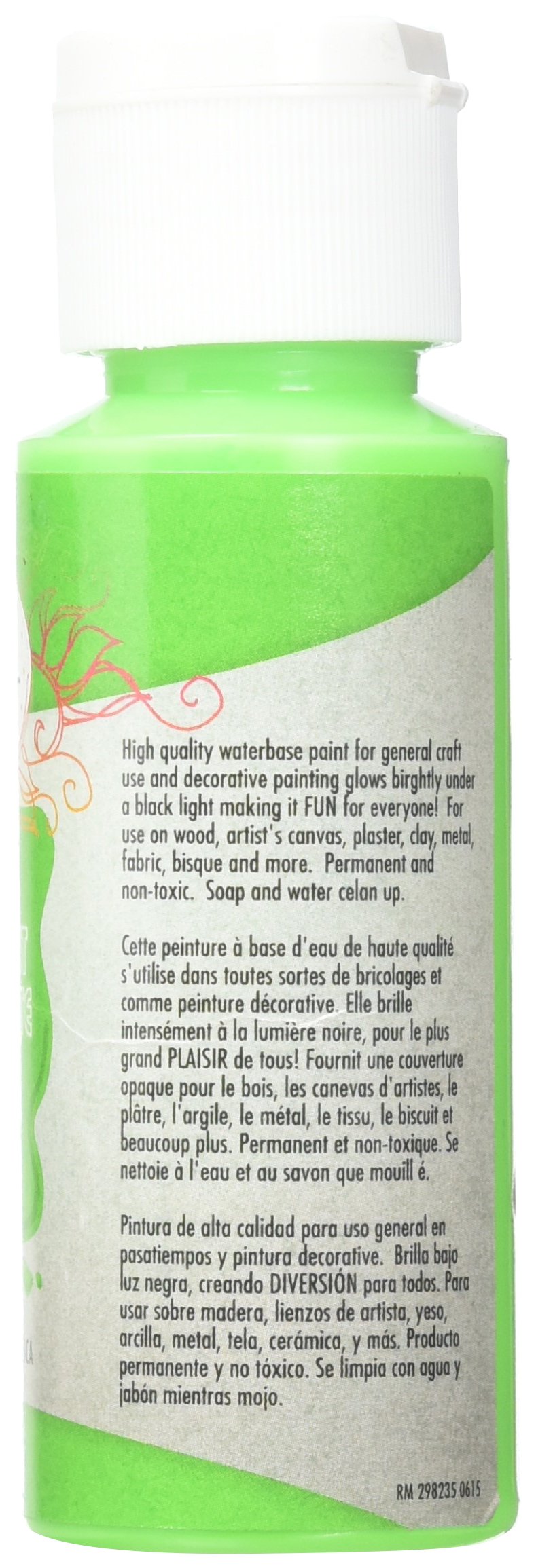 Testors 297505 Acrylic Fluorescent Craft Paint - Green 2 oz