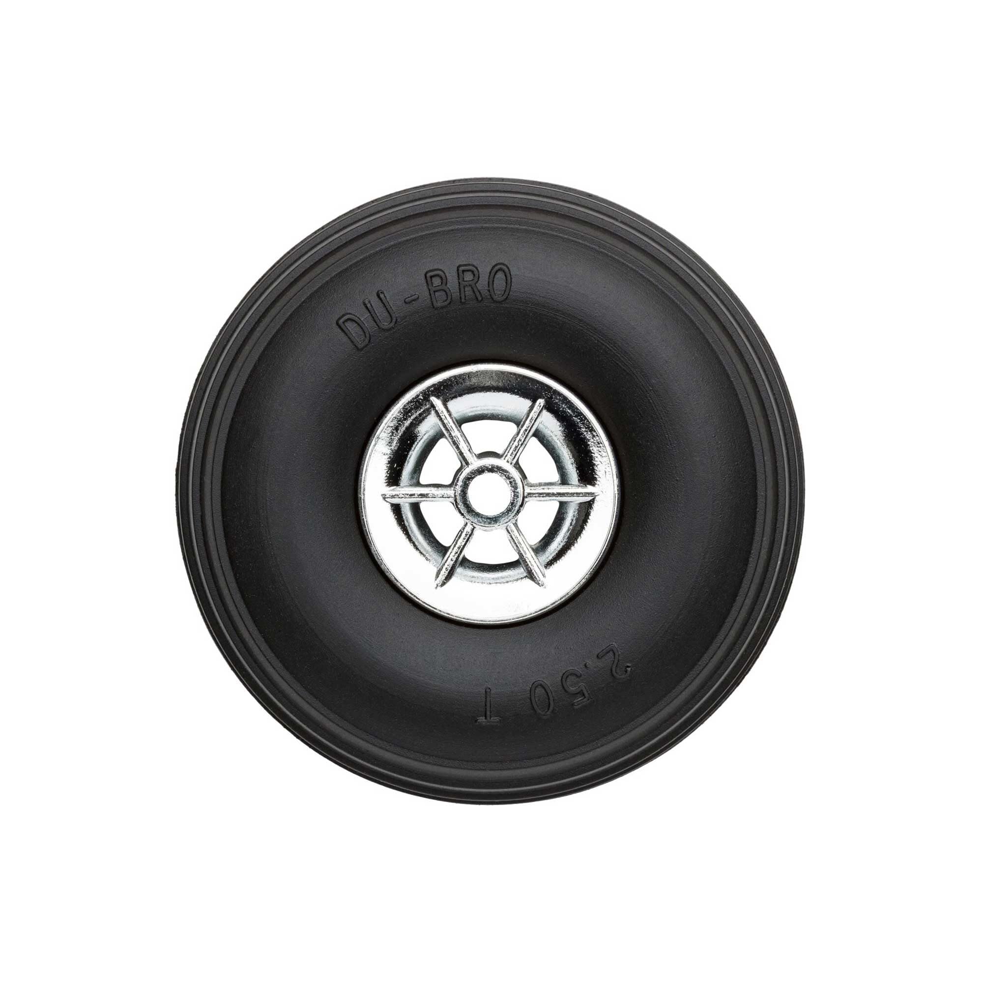 Du-Bro 250TC Treaded Chrome Wheels, 2-1/2" Diameter (2)