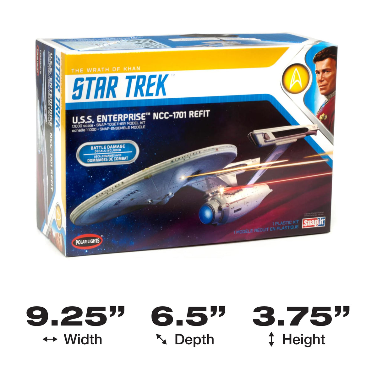 Polar Lights 974M 1/1000 Star Trek USS Enterprise Wrath Khan Model Kit