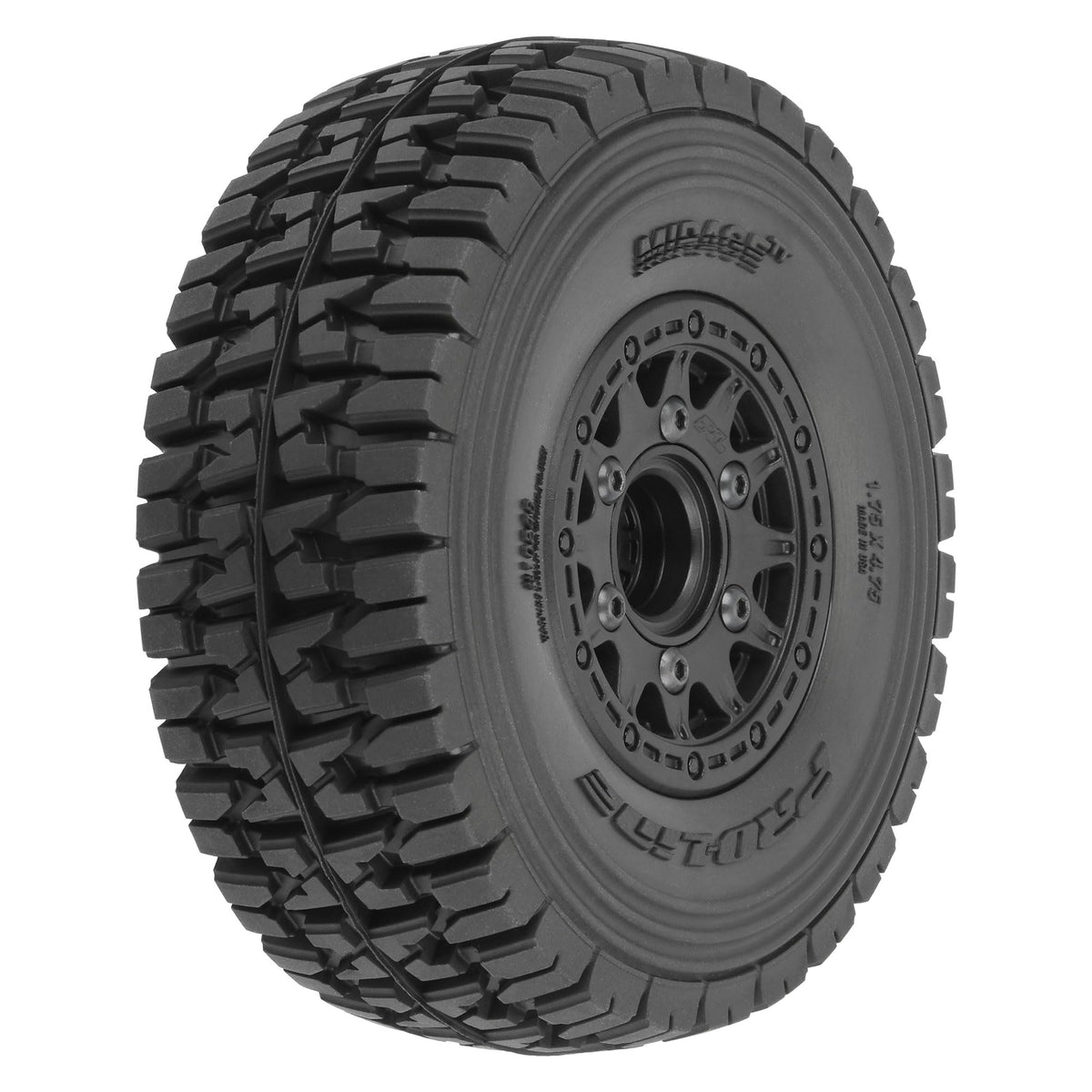 Pro-Line PRO1024811 Mirage TT 2.2"/3.0" BELTED SC Tires Mounted on Raid Black 6x30 Removable Hex (12mm & 14mm) Wheels (2)