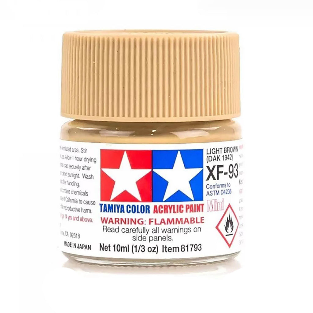 Tamiya 81793 Acrylic Paint Mini XF-93 Light Brown DAK 1942, 10ml Bottle
