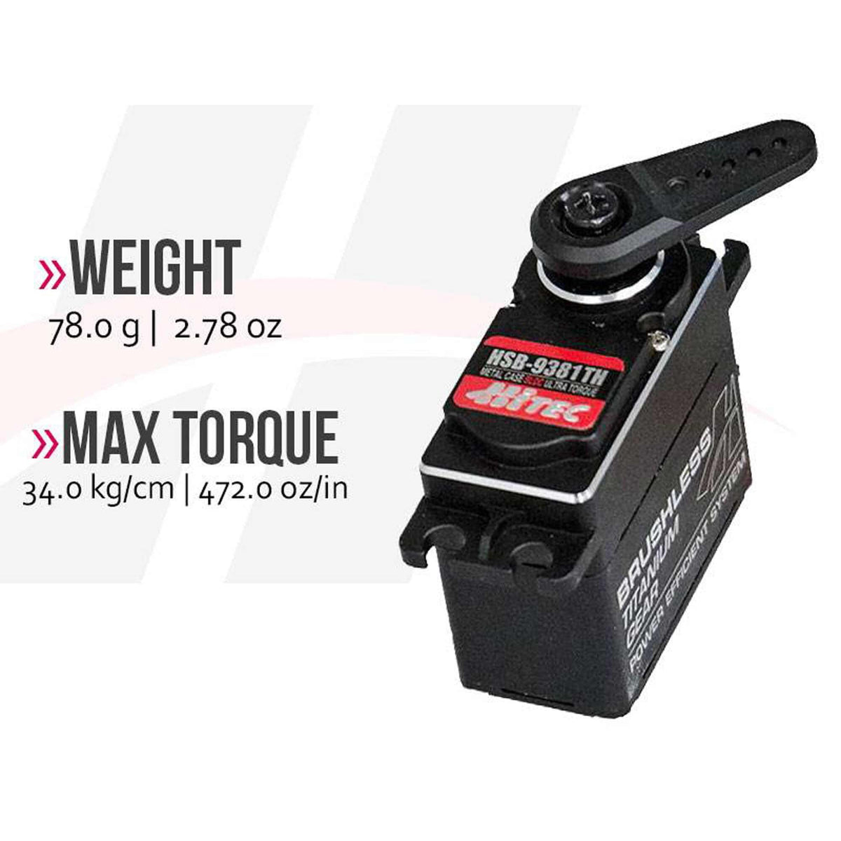 Hi-Tec  39384 HSB-9381TH Ultra Torque, Brushless, Titanium Gear Servo
