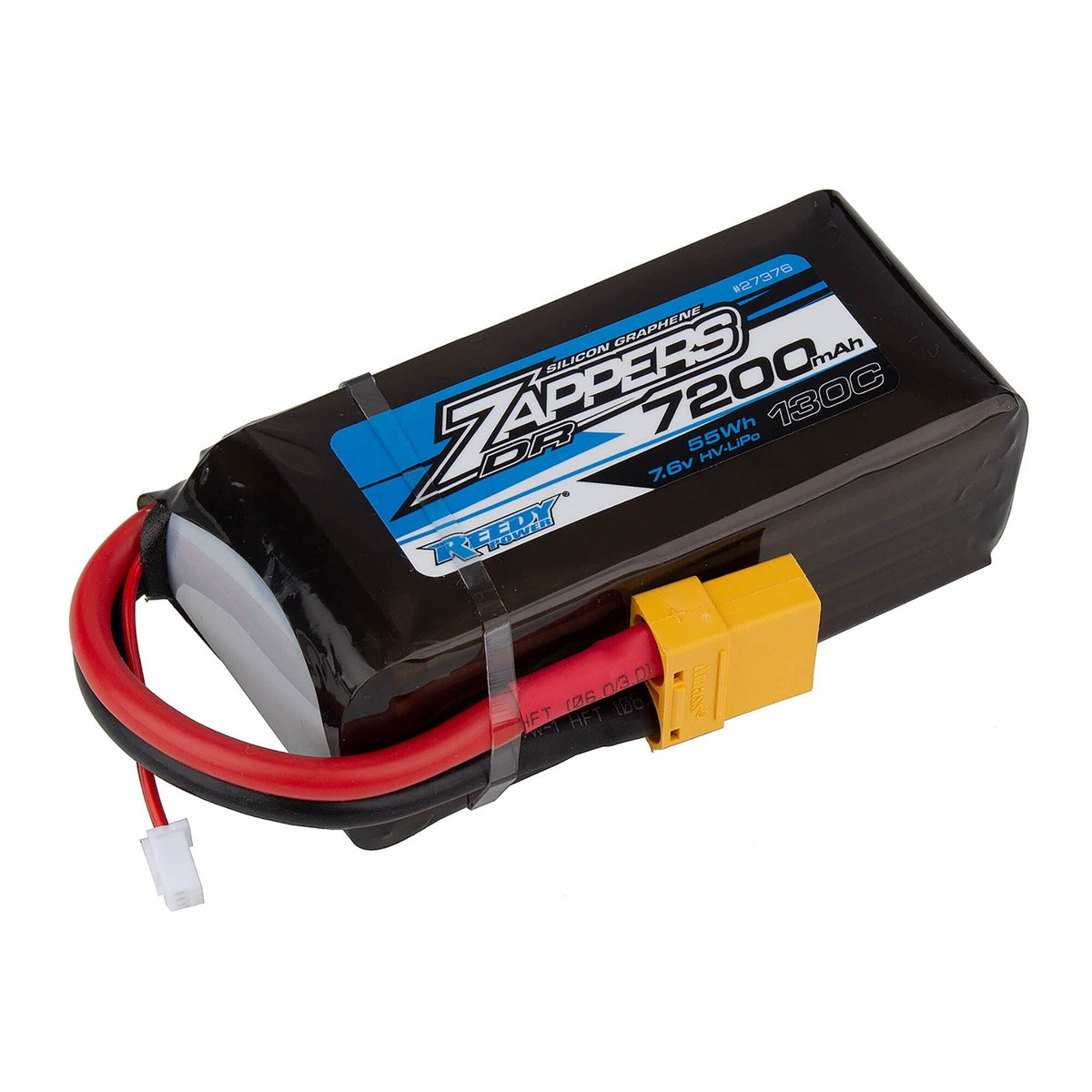 Team Associated 27376 Zappers DR 7200mAh 130C 7.6V Shorty Battery (Soft) w/XT90