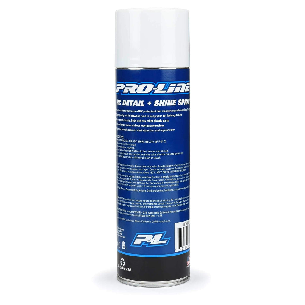 Pro-Line 636700 RC Detail + Shine Spray 18 oz Cleaner UV Protectant Sealed