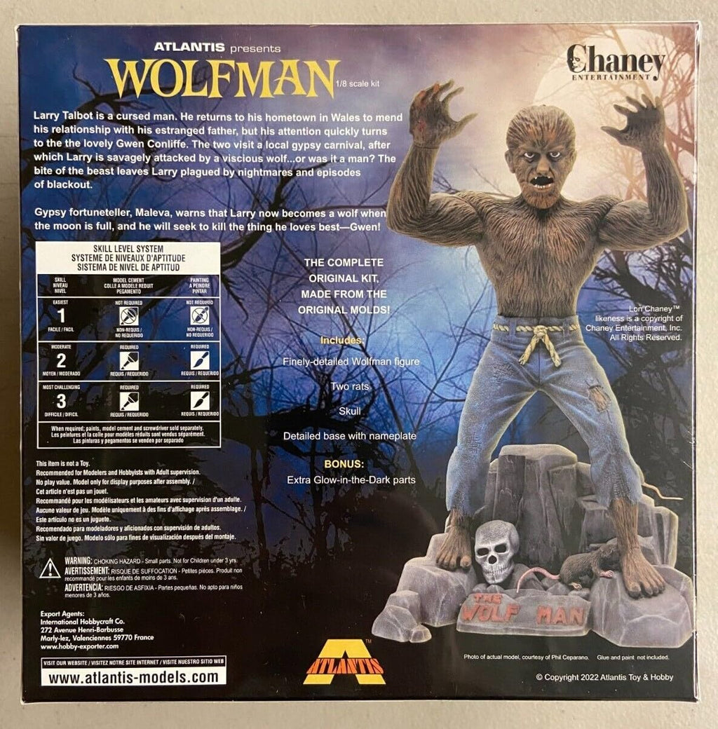 Atlantis A450 Lon Chaney Jr. The Wolfman Glow Model Kit