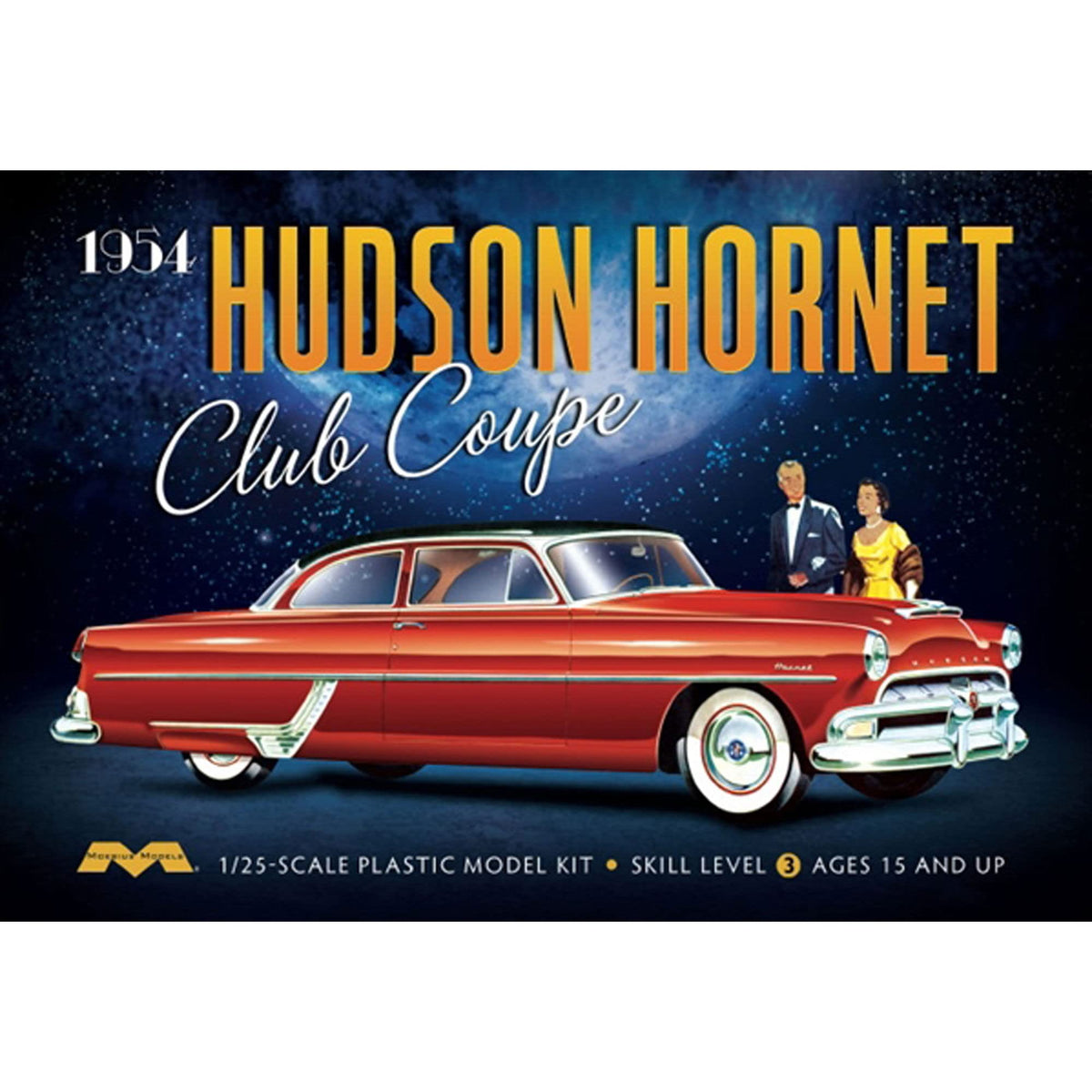 Moebius Models 1213 1/25 1954 Hudson Hornet Club Coupe Model Kit