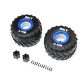 Losi LOS-1819 BKT 2.6" MT Tire, Med, Premount, Blue (2):LMT 2.0