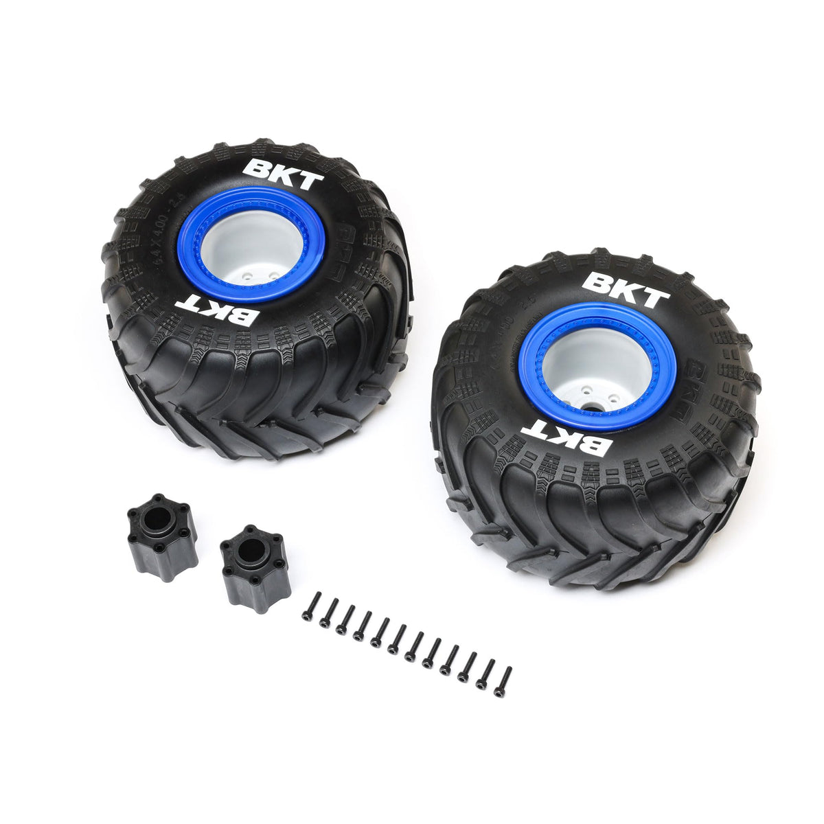 Losi LOS-1819 BKT 2.6" MT Tire, Med, Premount, Blue (2):LMT 2.0