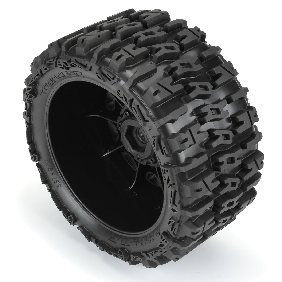 Pro-Line 1024010 1/6 Trencher F/R 5.7” Tires Mounted 24mm Black Raid 8x48 Hex (2)