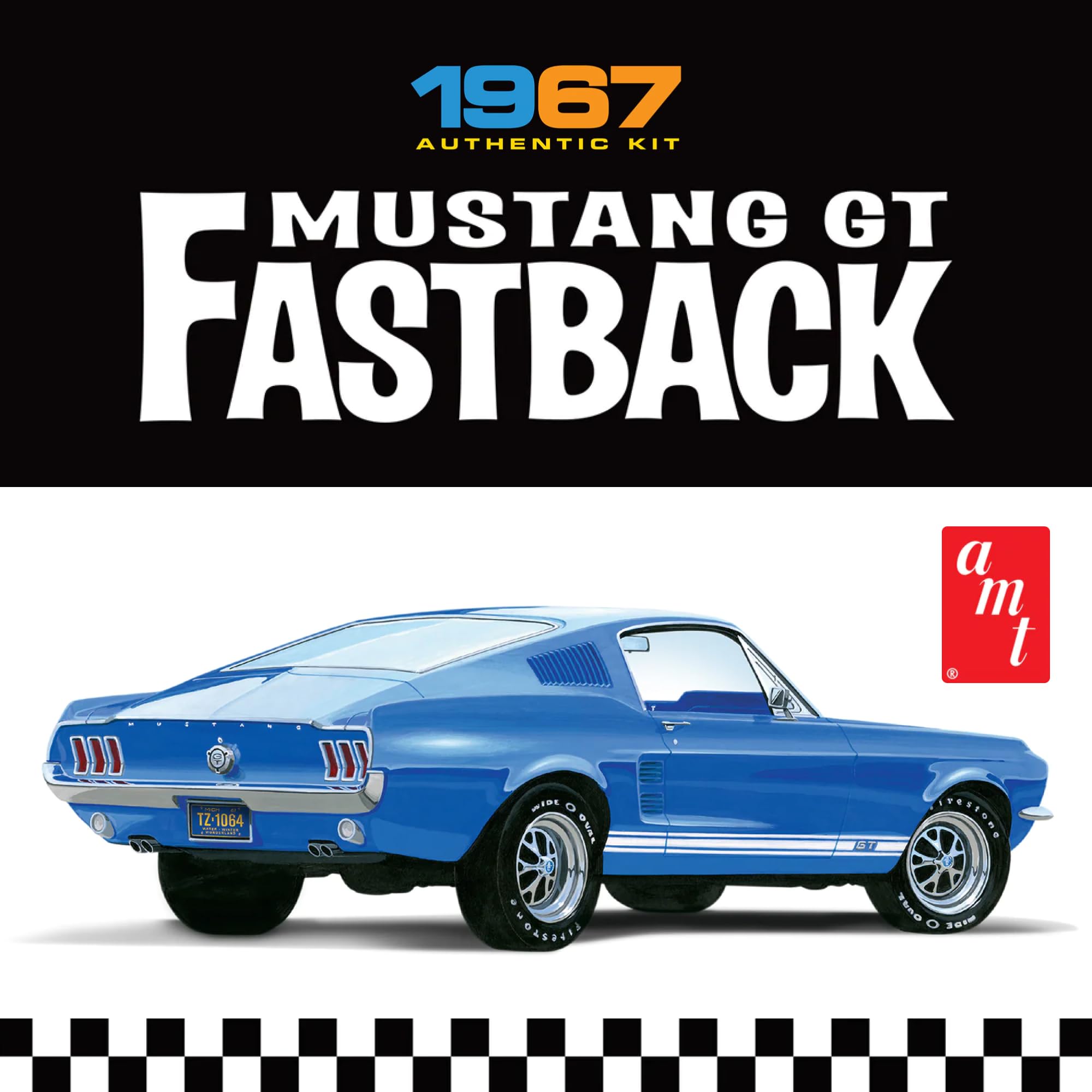 AMT 1241 1967 Ford Mustang GT Fastback 1/25 Scale Model Kit Factory Sealed