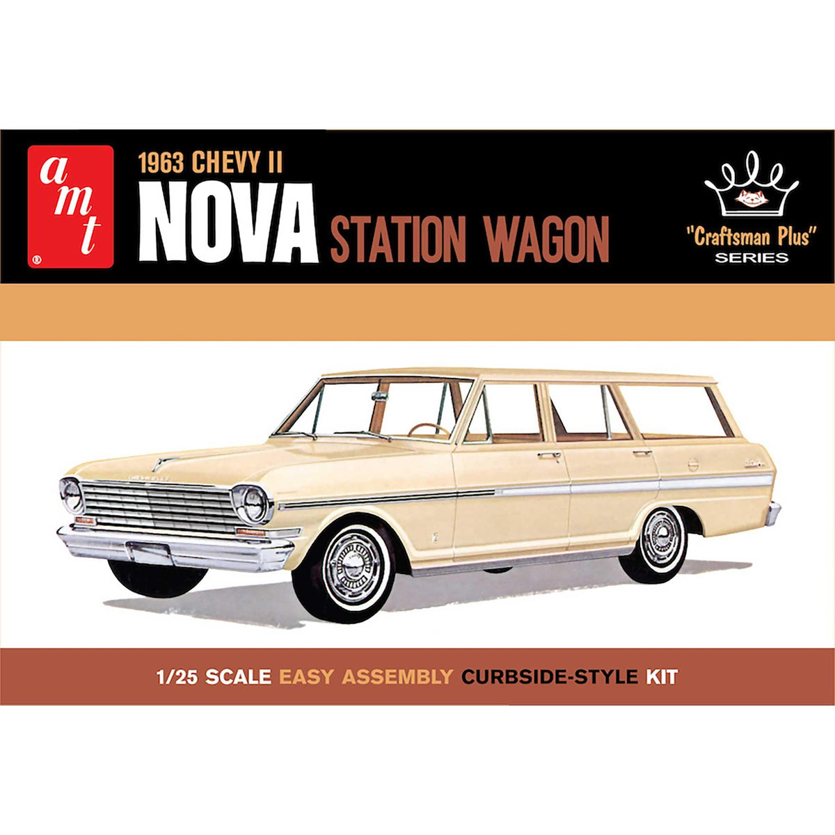AMT 1202 1/25 1963 Chevy II Nova Station Wagon Craftsman Model Kit