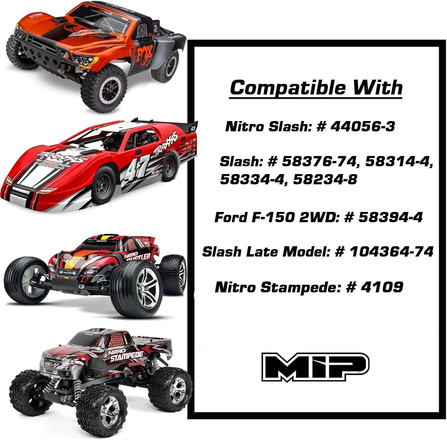 MIP 08106 C-CVD Driveshaft Kit Traxxas Slash 2WD Nitro Rustler Nitro Stampede