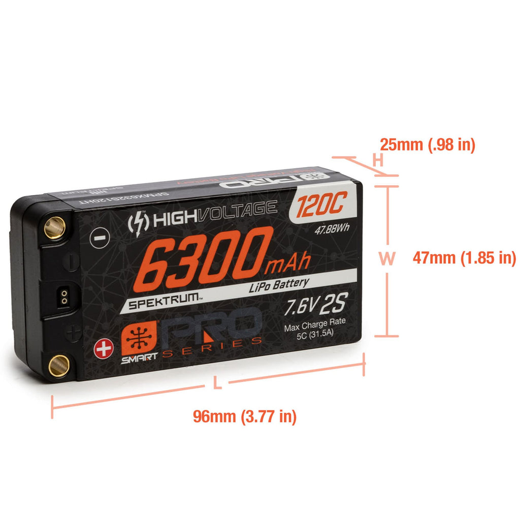 Spektrum SPMX632S120HT 6300mAh 2S 7.6V Smart Pro Race