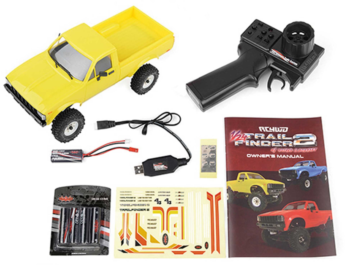 Rc4WD ZRTR0051 1/24 Trail Finder 2 RTR w/ Mojave II Hard Body, Yellow