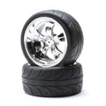 Losi LOS43039 Mounted RR 5-Spoke Wheels/Tires 54x30mm Chrome (2)