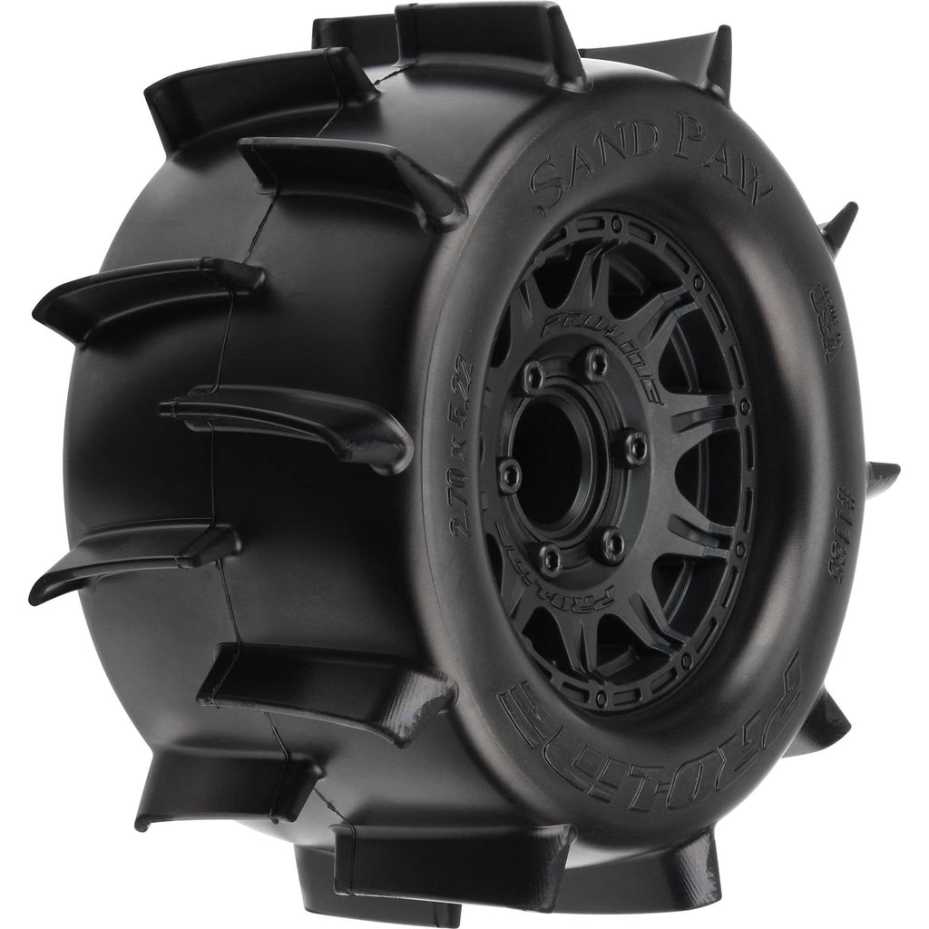 Pro-Line 118610 Sand Paw 2.8" Mounted Wheels/Tires Raid Black 6x30 F/R