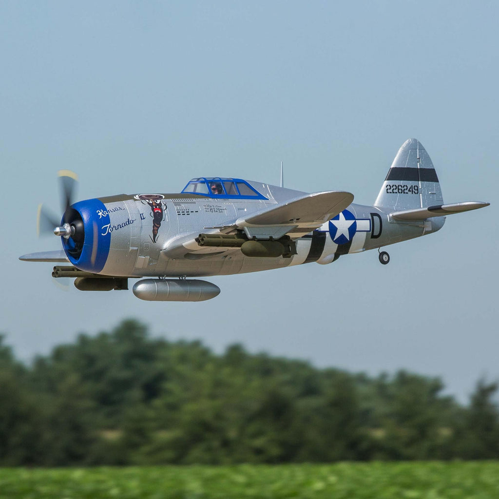 E-Flite EFL08450 P-47 Razorback 1.2m BNF Basic AS3X SAFE Select RC Plane